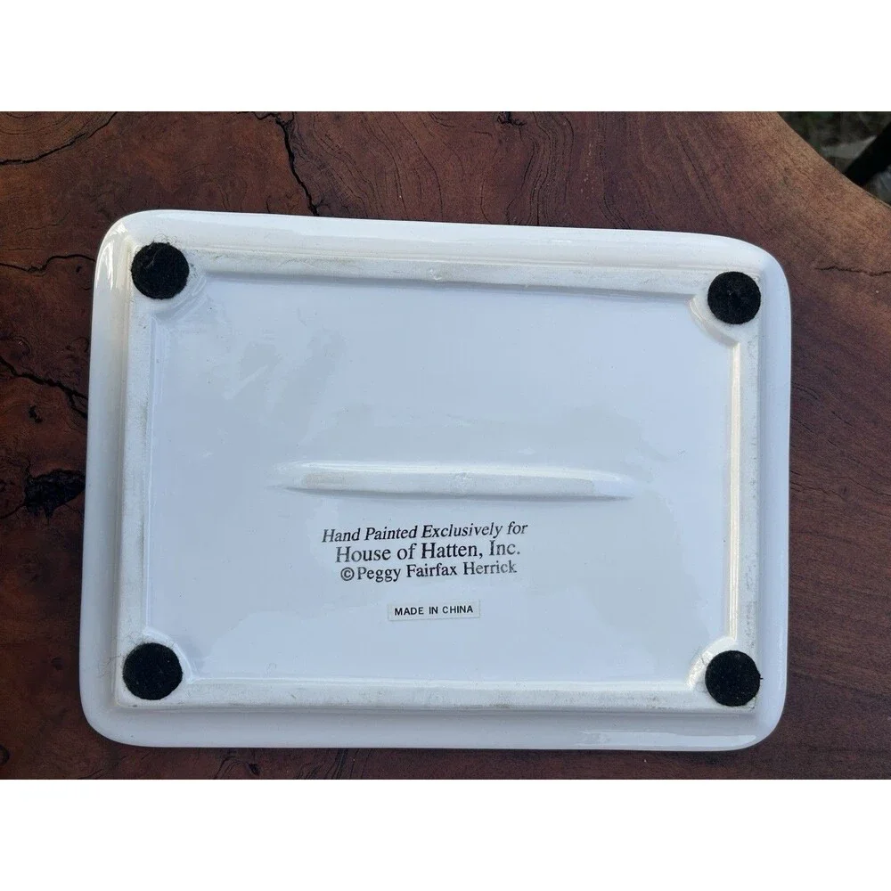 House of Hatten Mountain Goat Covered Butter Dish Peggy Fairfax Herrick Dinner